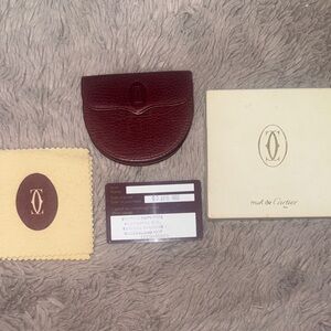 🔥AUTHENTIC!!🔥Full inclusion CARTIER Paris Burgundy Leather Coin pouch